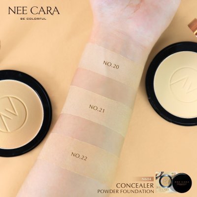 Nee Cara Soft Light Powder Cake N604 นีคาร่า แป้งพัฟผสมรองพื้น เนื้อเนียน คุมมัน มีส่วนผสมของสารกันแดด SPF25+++