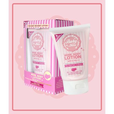 BABY KISS WINK BODY LOTION SPF30 PA+++ 150g เบบี้คิสส์ วิงค์ บอดี้ โลชั่น ครีมบีบีทาตัวขาว
