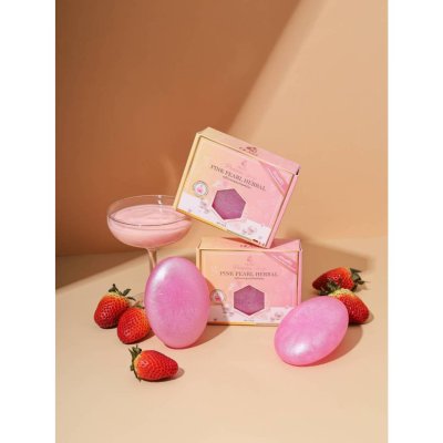 Glam Pink Pearl Herbal Premium Soap (100g) สบู่ไข่มุกชมพูสมุนไพรพรีเมี่ยม