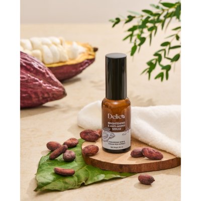 Delico Brightening and Anti-Aging Serum (30ml) เดลิโก้ เซรั่มบำรุงผิวหน้าจากสารสกัดเปลือกโกโก้