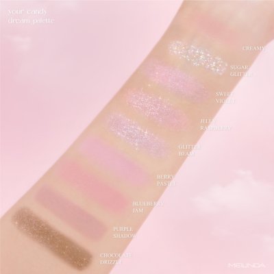 Meilinda Your Candy Dream Palette เมลินดา อายแชโดว์ เนื้อฉ่ำเล่นแสง ให้เปลือกตาเปล่งประกายสดใส