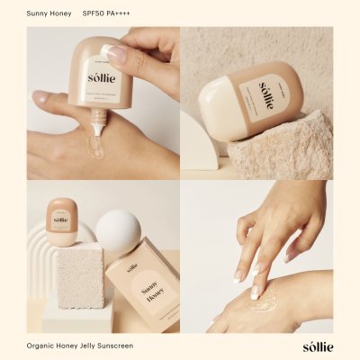 Sóllie Sunny Honey Organic Honey Jelly Sunscreen SPF50PA++++ โซลลี่ เจลกันแดด ลดรอยดำและความหมองคลํ้าจากแสงแดด