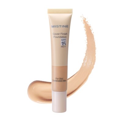 Mistine Cover Finish Foundation SPF15 PA++ มิสทีน ครีมรองพื้น ปกปิดติดทน คุมมัน เพิ่มความชุ่มชื่น เบาสบายผิว