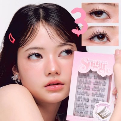 [แถมฟรี! แหนบ] Sugareye ชูการ์อาย ขนตาปลอม กาวในตัว กาวเจลลี่ ไม่เป็นอันตรายต่อดวงตา ไม่แสบไม่คัน