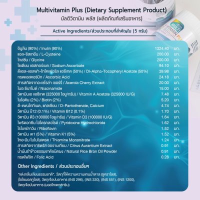 CEO Factory Multivitamin Plus (แบบซอง 100g) ซีอีโอ แฟคตอรี่ มัลติวิตามิน พลัส วิตามิน 13 ชนิด + กรดอะมิโน 2 ชนิด