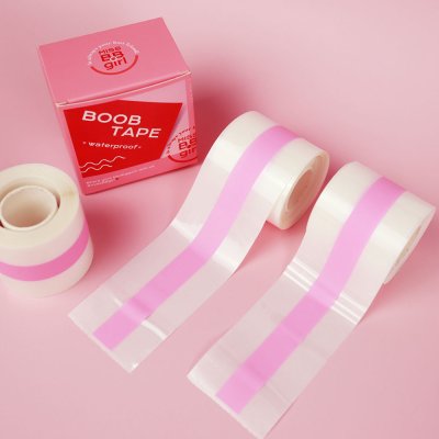 missBBgirl PVC Boobs Tape เทปดันนม แปะแล้วไม่เจ็บ แบบใสไม่เห็นสี กันน้ำ กันเหงื่อ