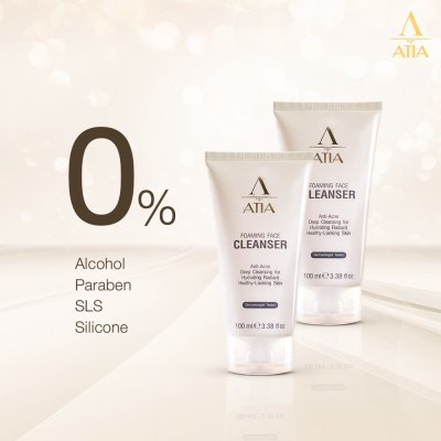 Atia Foaming Face Cleanser (100ml) อาเทีย คลีนเซอร์ล้างหน้าสูตรครีมนุ่มละมุน