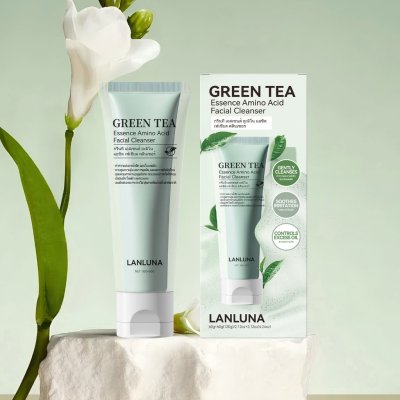 Lanluna GREEN TEA ESSENCE AMINO ACID FACIAL CLEANSER (120g) กรีนที เอสเซนส์ อะมิโน แอซิด เฟเชียล คลีนเซอร์