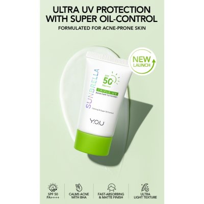 Y.O.U Acne Sunscreen (30g) ยู ครีมกันแดดดูแลสิวที่เบาสบายเป็นพิเศษและสดชื่น