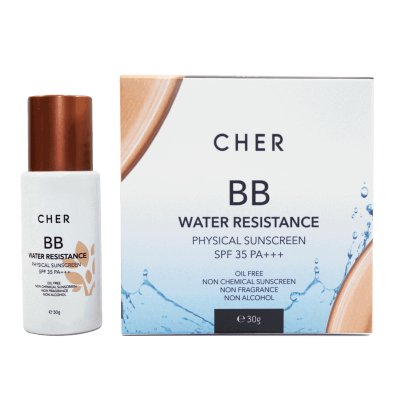 CHER SKINCARE BB Water Resistance Physical Sunscreen SPF 50 PA+++ เฌอ สกินแคร์ กันแดดบีบี สูตรลดสิว