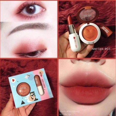 Nee Cara Pink Pill For Love Eye & Lip N402 นีคารา พิงค์ ฟิล ฟอร์ เลิฟ อายแชร์โดว์+ลิปสติก