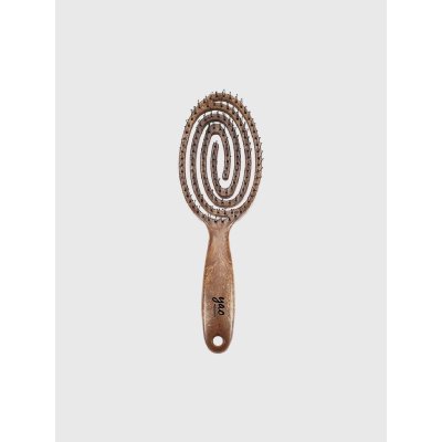 Yao Hairbrush Scalp Moving Vent Brush (Wooden Texture) เย่า แปรงหวีผม สำหรับผู้ชาย และคนผมบาง