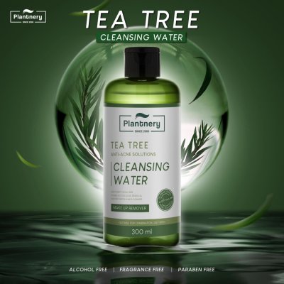 Plantnery Tea Tree First Cleansing Water (300ml) แพลนเนอรี่ คลีนซิ่ง เช็ดทำความสะอาดเครื่องสำอาง สำหรับผิวเป็นสิว