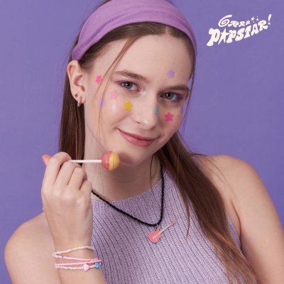 Grrrbeauty Popstar! Grrr Hydrocolloid Acne Patches (2 แผ่น 24 ชิ้น) เกอบิวตี้ แผ่นแปะ ลาย popstar!