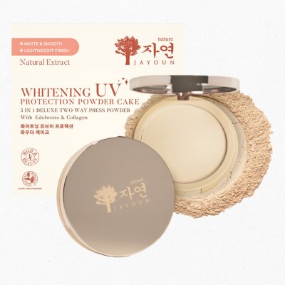 )Jayoun Whitening Uv Protection Powder Cake (13g) แจยอน แป้งพัฟคอลลาเจน ผสมรองพื้น