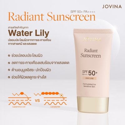 Jovina Radiant Sunscreen SPF50+ PA++++ (30g) โจวีน่า ครีมกันแดดสูตรน้ำ