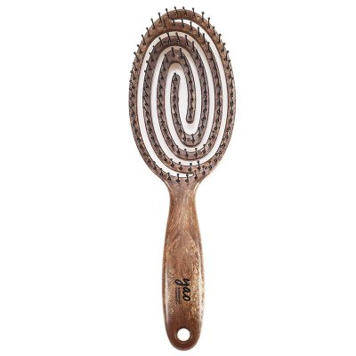 YAO Hairbrush Moving Round Brush (Wooden Texture) เย่า แปรงหวีผม แก้ผมพันกัน เหมาะสำหรับผมยาวปานกลา