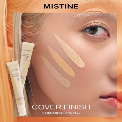 Mistine Cover Finish Foundation SPF15 PA++ มิสทีน ครีมรองพื้น ปกปิดติดทน คุมมัน เพิ่มความชุ่มชื่น เบาสบายผิว