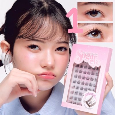 [แถมฟรี! แหนบ] Sugareye ชูการ์อาย ขนตาปลอม กาวในตัว กาวเจลลี่ ไม่เป็นอันตรายต่อดวงตา ไม่แสบไม่คัน