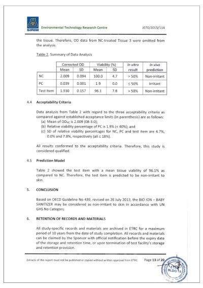 สุขอนามัยของทารก Bioion