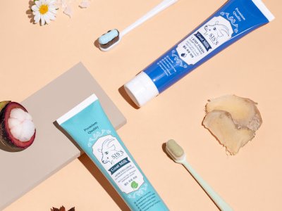 ยาสีฟันนมแพะ หรือ ยาสีฟันสมุนไพรนมแพะ (สูตรใหม่) (มีให้เลือก 2 สูตร) Toothpaste ฟลูออไรด์ 1500 ppm