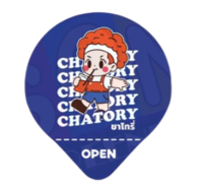 สติ๊กเกอร์ปิดฝาแก้ว ( ชาโทรี่ )