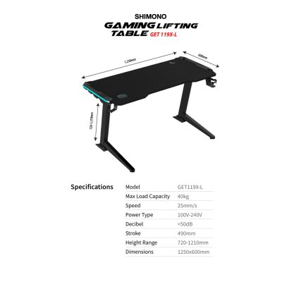 SHIMONO GET119X L Gaming Desk