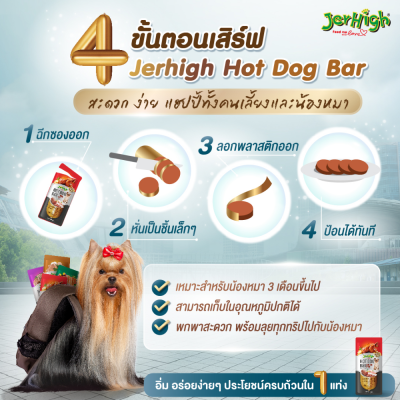 Jerhigh Hotdog Bar 150g เจอร์ไฮ ฮอทดอกบาร์ ขนาด 150 กรัม