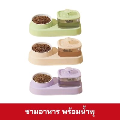 ชามอาหารพร้อมน้ำพุ