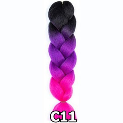 ไหมไฟเบอร์ ไหมถักผม ถักเปีย : สีไฮไลท์ 3 โทน (ความยาว 60 ซม.)