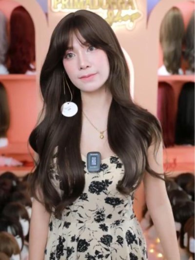 รหัส IF - วิกผมลอนสวอนยาว - หน้าม้า (ป้ายขาว) ความยาว 67 ซม. (แถมเน็ต+ขาตั้ง+ของแถม)