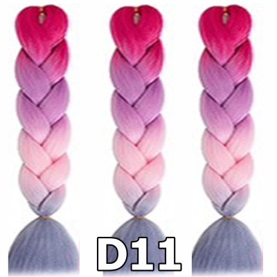 ไหมไฟเบอร์ ไหมถักผม ถักเปีย : สีไฮไลท์ 4 โทน (ความยาว 60 ซม.)
