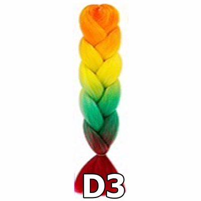 ไหมไฟเบอร์ ไหมถักผม ถักเปีย : สีไฮไลท์ 4 โทน (ความยาว 60 ซม.)