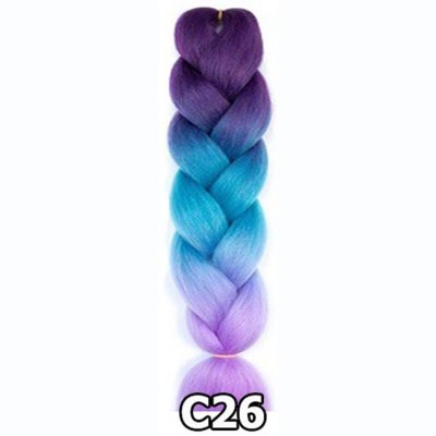 ไหมไฟเบอร์ ไหมถักผม ถักเปีย : สีไฮไลท์ 3 โทน (ความยาว 60 ซม.)
