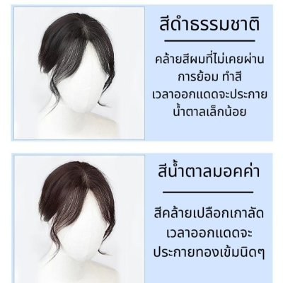 ที่ปิดผมบาง ผมแท้ รหัส 227 - 272 ทรงผมปอยสวอน ตาข่ายตรงกลางทอมือรูปผีเสื้อ 8x9 ซม. : ความยาว 25 ซม.
