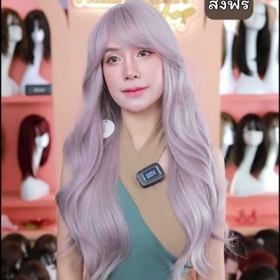 รหัส IF - วิกผมลอนสวอนยาว - หน้าม้า (ป้ายขาว) ความยาว 67 ซม. (แถมเน็ต+ขาตั้ง+ของแถม)