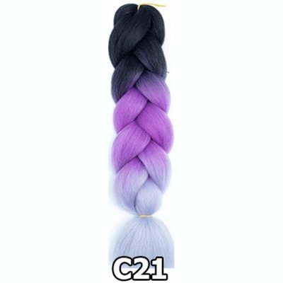 ไหมไฟเบอร์ ไหมถักผม ถักเปีย : สีไฮไลท์ 3 โทน (ความยาว 60 ซม.)
