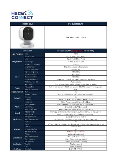 Hatari Connect 8310 - กล้องวงจรปิดไร้สาย