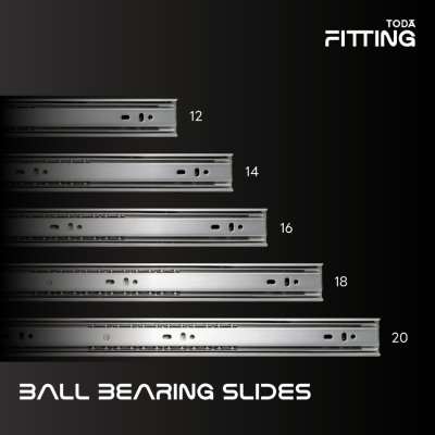 รางลิ้นชักลูกปืนรับข้าง 2 ตอน | Ball Bearing