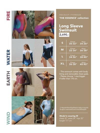 The Essence - Long-Sleeve Swimsuit - Water