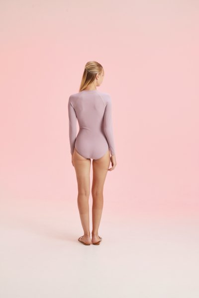 Sea Palette Long Sleeve Swimsuit - Lilac Jelly