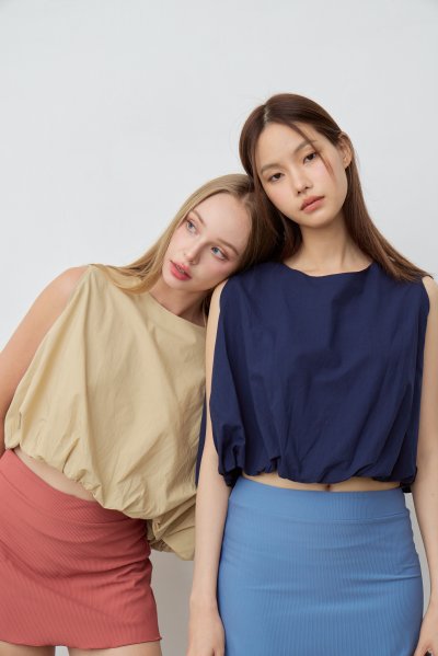 Balloon Hem Pumpkin Top