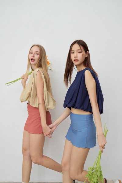 Balloon Hem Pumpkin Top