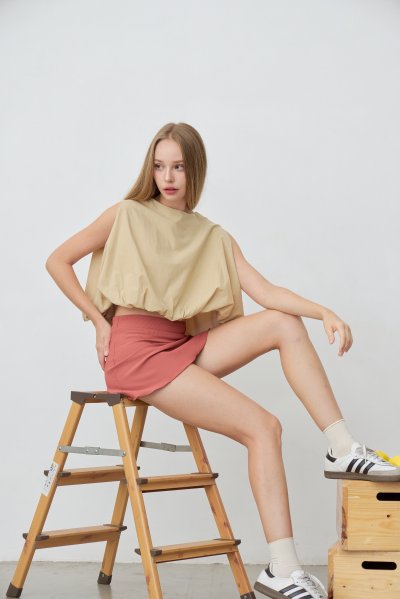 Balloon Hem Pumpkin Top