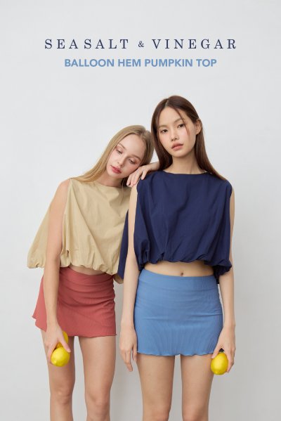 Balloon Hem Pumpkin Top