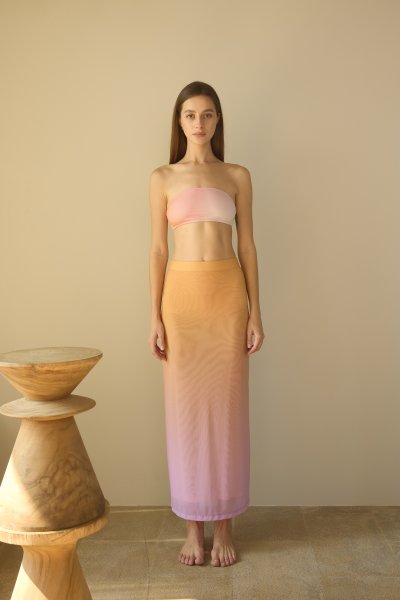 Twin Flowers - Mesh Ombre Skirt
