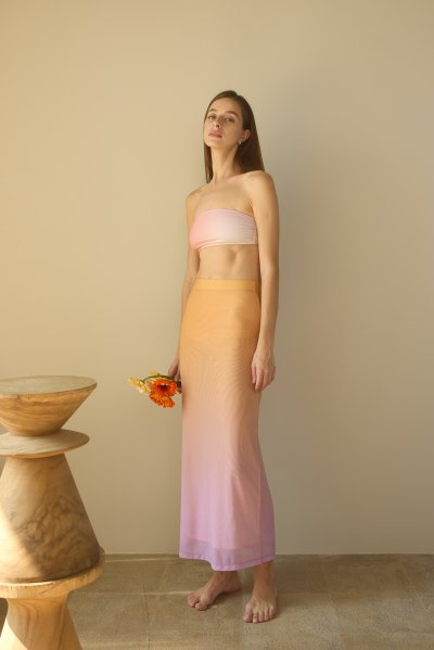 Twin Flowers - Mesh Ombre Skirt
