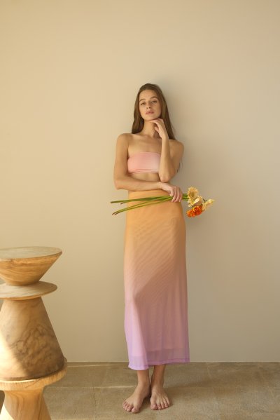 Twin Flowers - Mesh Ombre Skirt