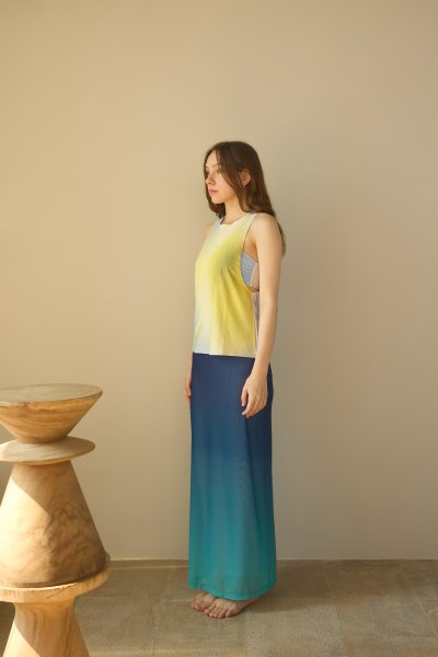 Twin Flowers - Mesh Ombre Skirt