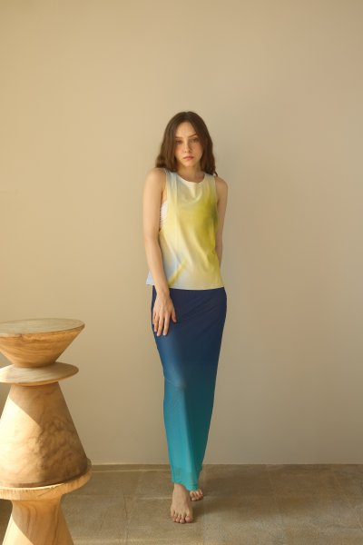 Twin Flowers - Mesh Ombre Skirt